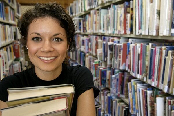 Girl with books