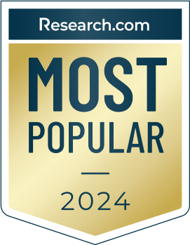 A graphic from Research.com highlighting "most popular 2024" for college rankings